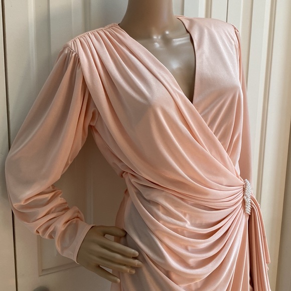 Betsy & Adam Vintage Pink Wrap Dress size Small - Picture 3 of 12
